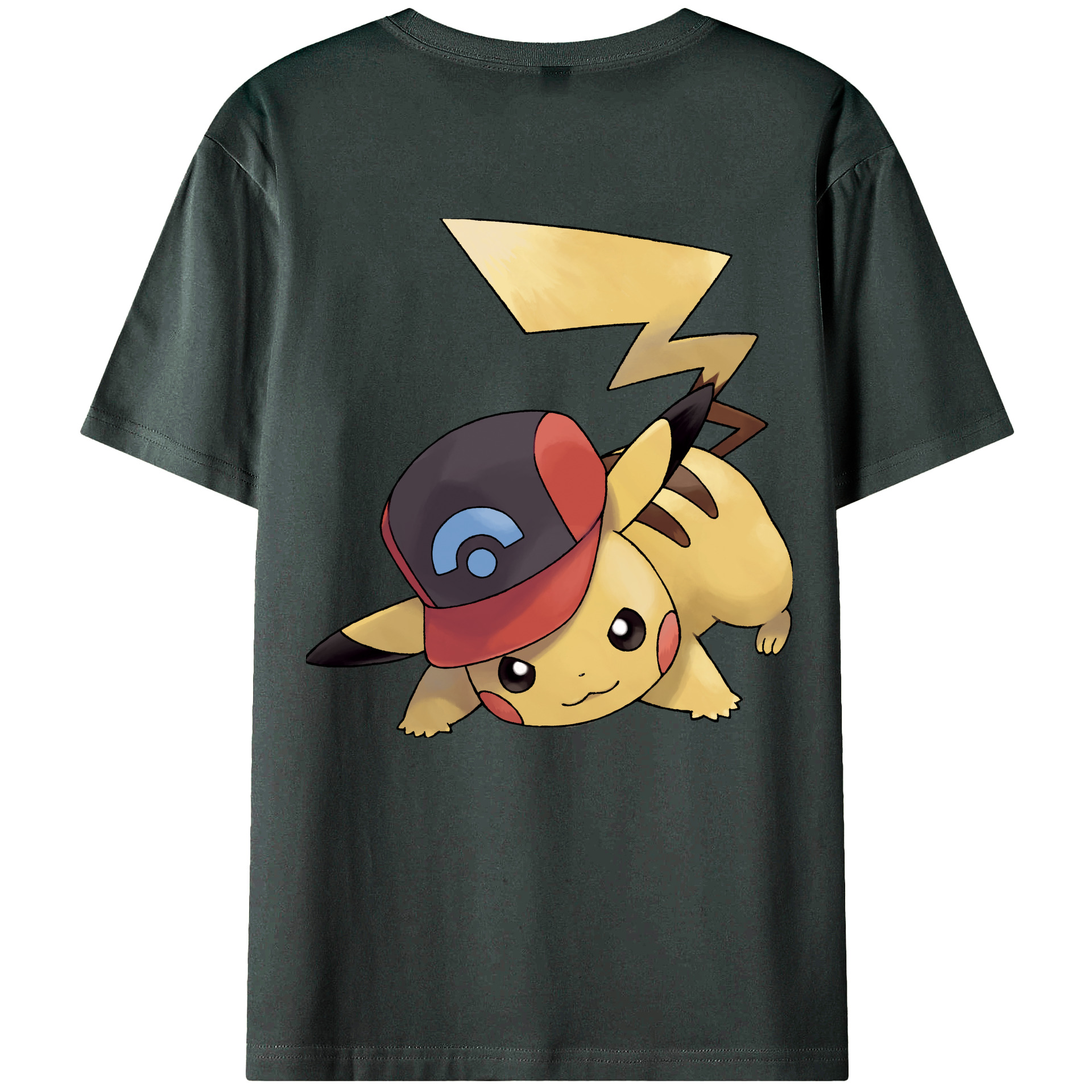 （画像用） ポケットモンスター Pokémon 綿100％ メンズ半袖Tシャツ（バックプリント） 通気性